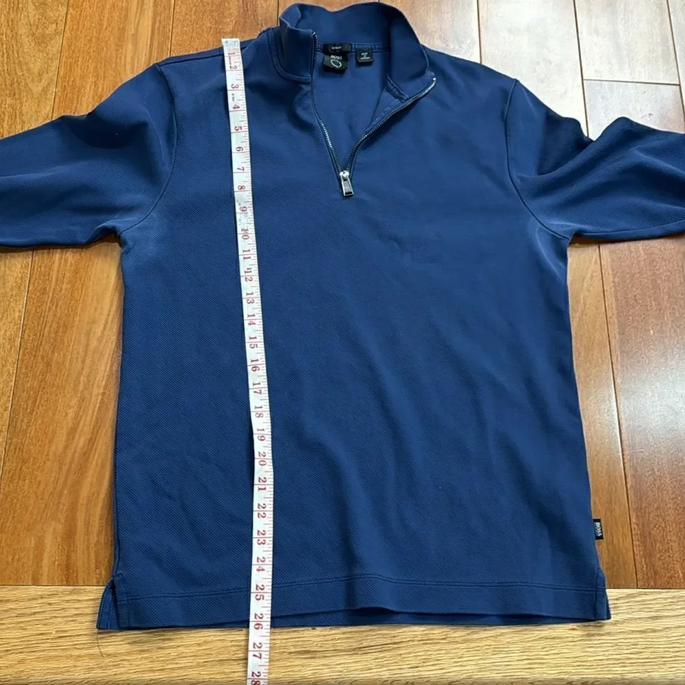 Hugo Boss Mens Blue Long Sleeve 1/4 Zip Pullover Jacket‎ Size M